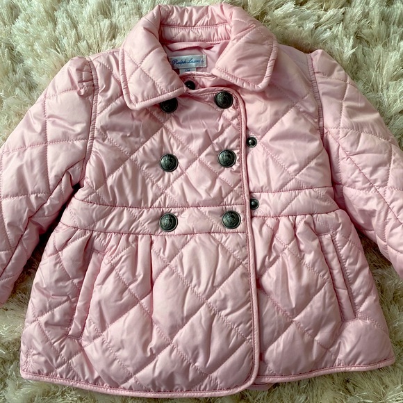 Ralph Lauren Toddler Girl pink Puffer Jacket 12-18